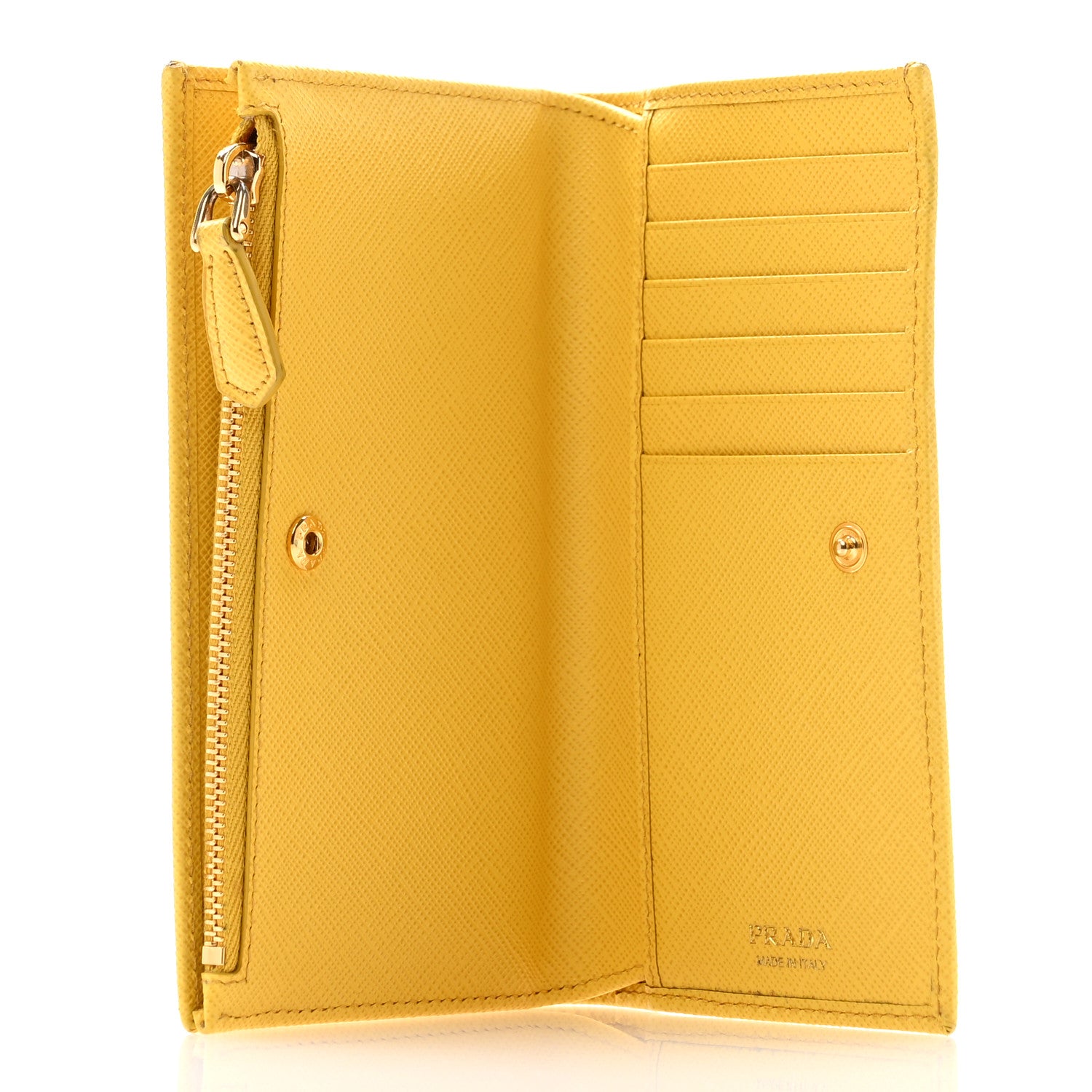 Prada Saffiano Triangle Continental Zip Wallet Soleil 5 of 9