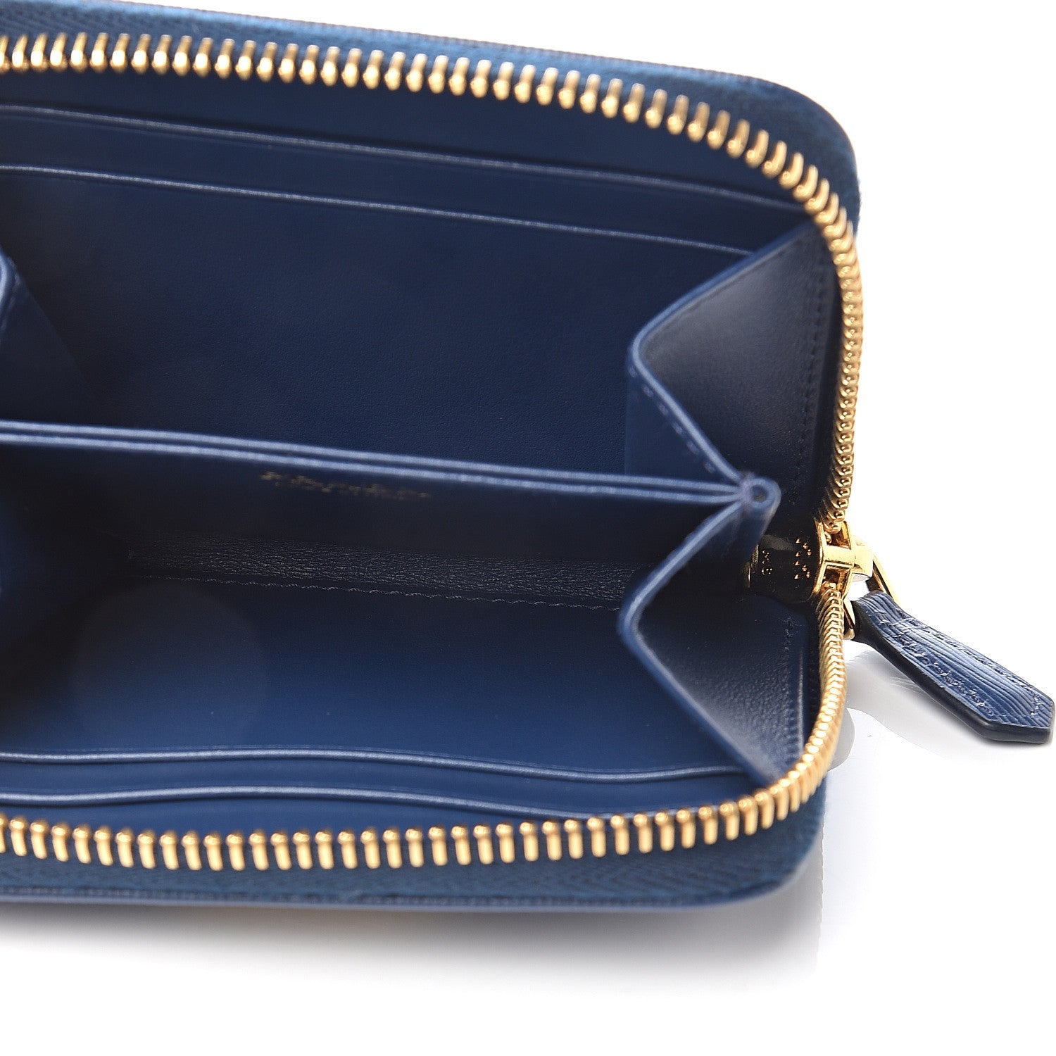 Prada Vitello Move Metal Coin Purse Bleuette 4 of 5