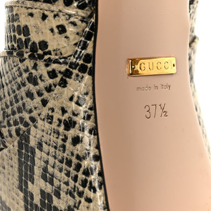 Gucci Calfskin Python Print Keyla Platform Slingback Sandals 37.5 Beige Avana 8 of 9