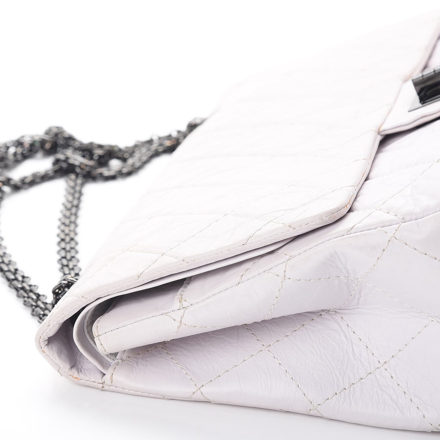 Aged Calfskin Quilted 2.55 Reissue 227 Flap White