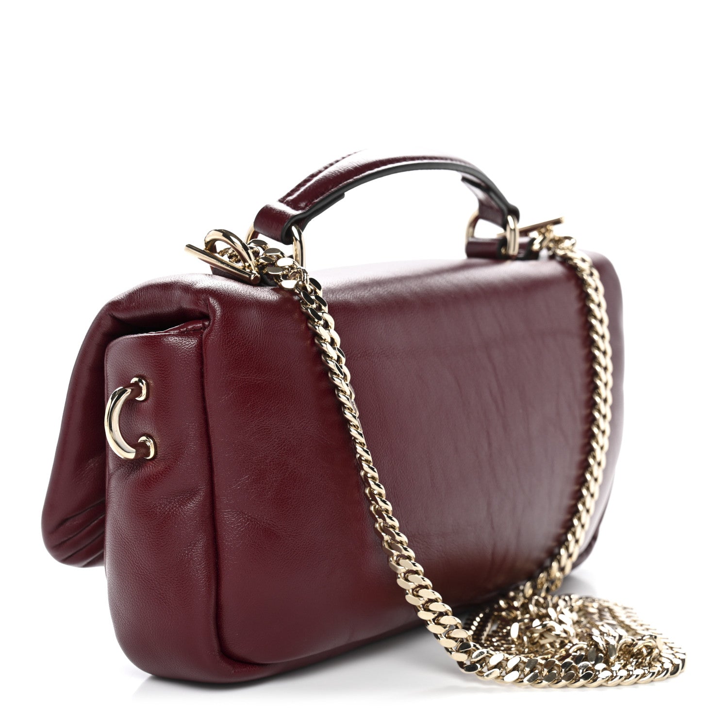 Gucci Lambskin Mini GG Milano Top Handle Shoulder Bag Rosso Ancora 3 of 10