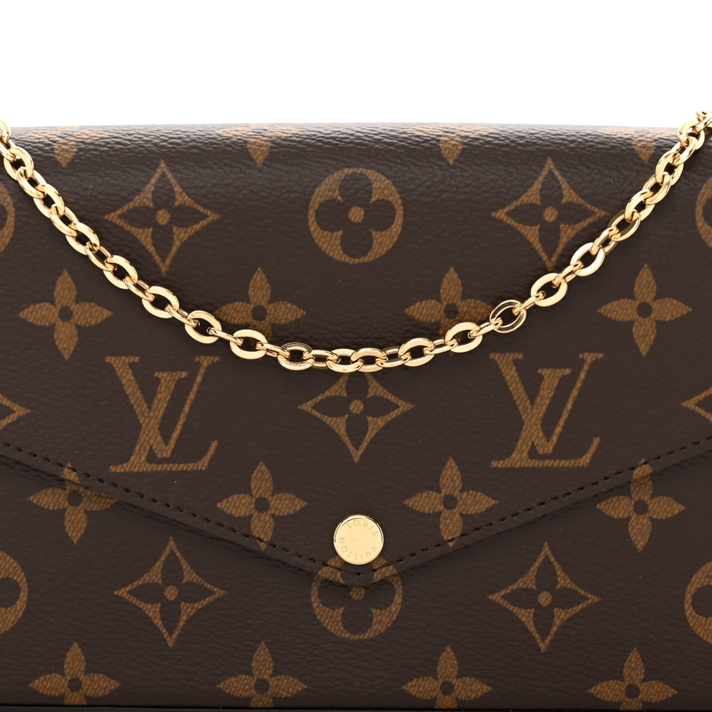 Monogram Pochette Felicie Chain Wallet Fuchsia