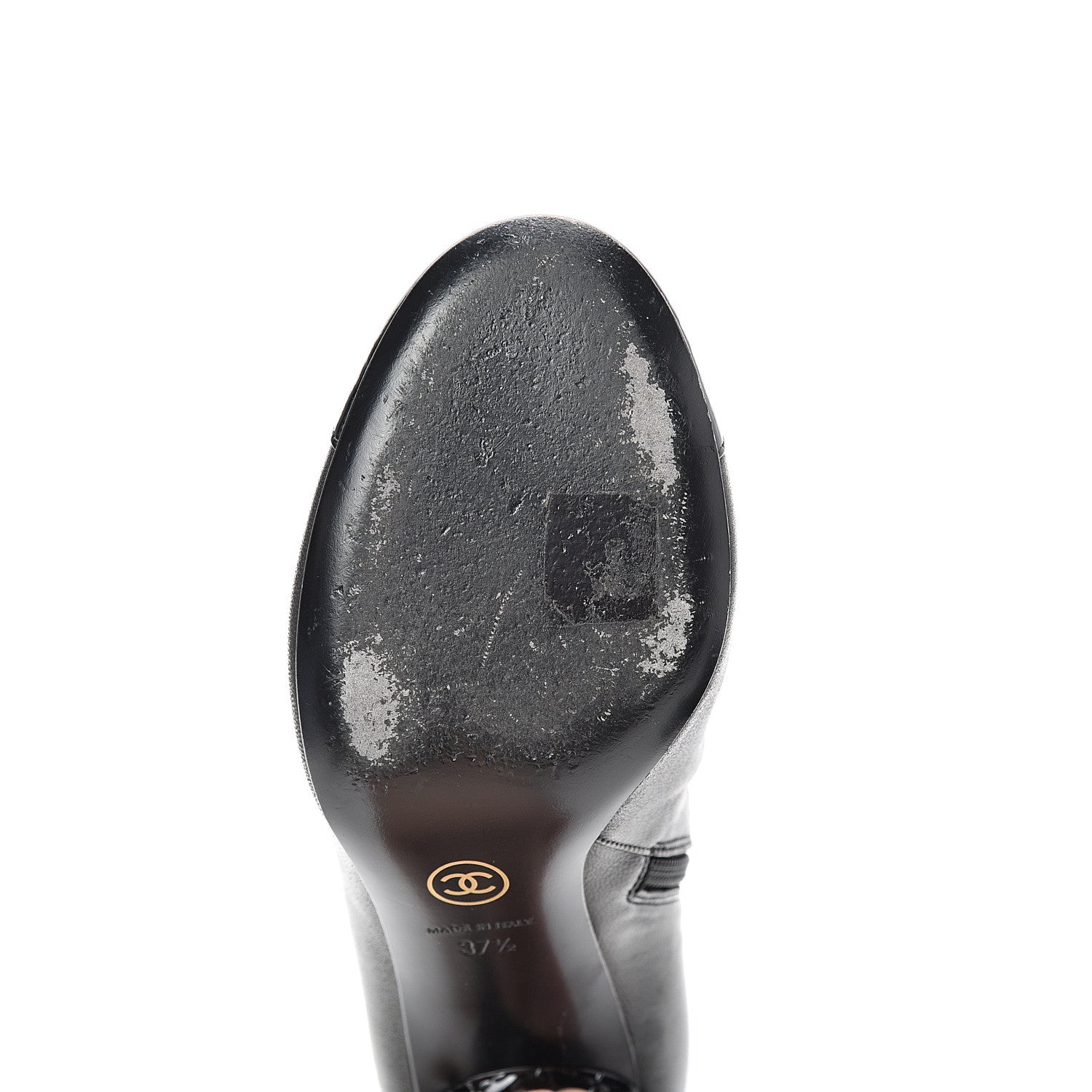 Chanel Lambskin Patent Cap Toe Ankle Boots 37.5 Black 9 of 9