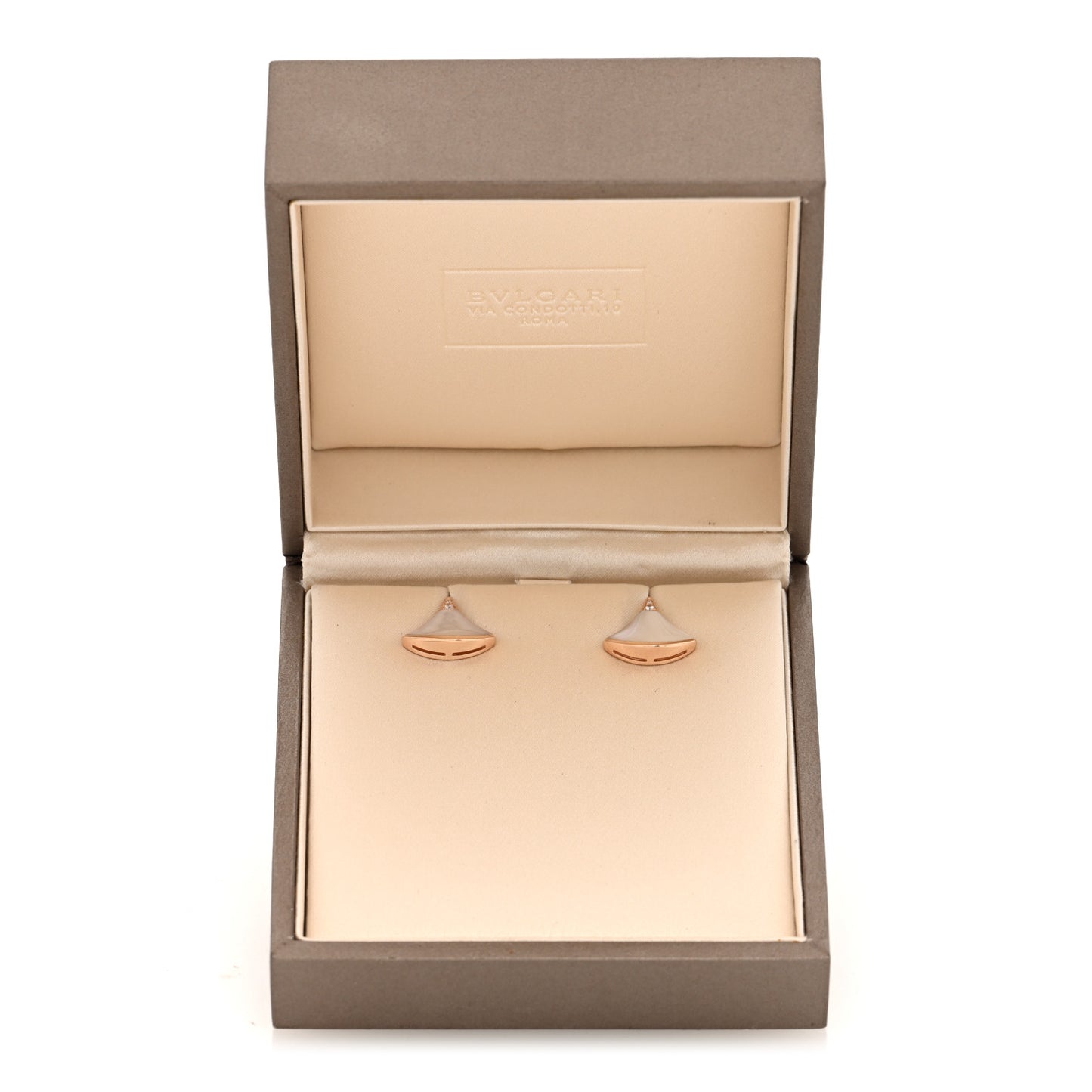 18K Rose Gold Diamond Mother of Pearl Divas' Dream Stud Earrings
