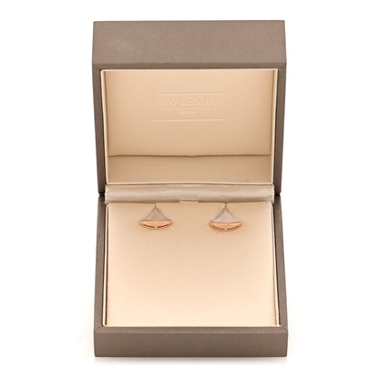 Bulgari 18K Rose Gold Diamond Mother of Pearl Divas' Dream Stud Earrings 5 of 5