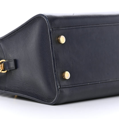 Saint Laurent Smooth Calfskin Small Monogram Cabas Navy 9 of 23