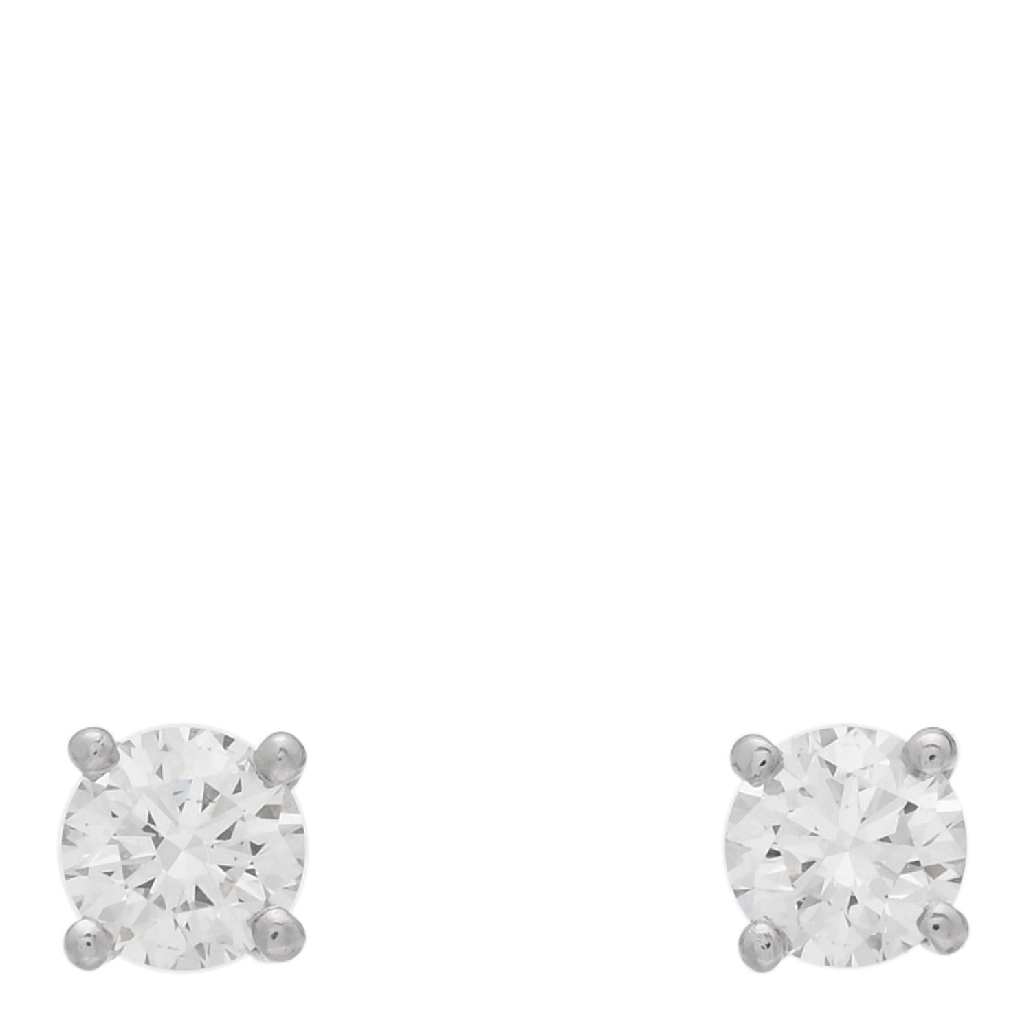 Tiffany Platinum Diamond .32ctw Solitaire Earrings 1 of 5
