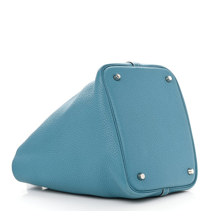 Hermes Taurillon Clemence Picotin Lock 22 MM Blue Jean 4 of 11