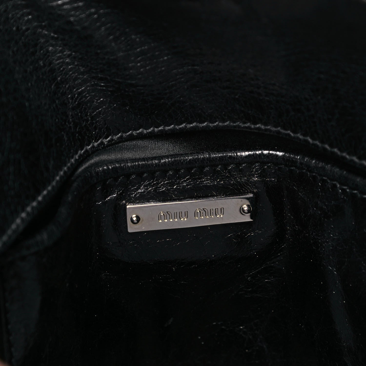 Miu Miu Vitello Lux Mini Bow Bag Black 6 of 9
