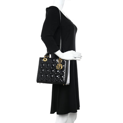 Christian Dior Patent Cannage Medium Lady Dior Black 2 of 11