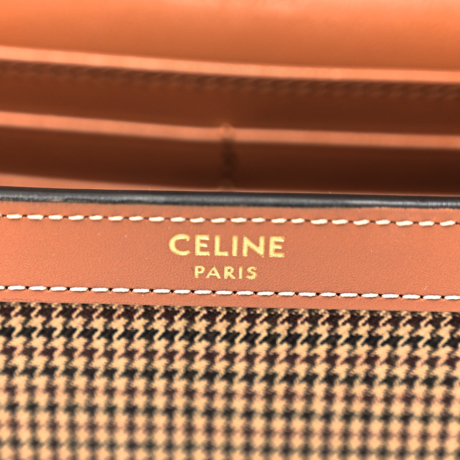 Celine Textile Calfskin Pied De Poule Print Margo Wallet on Chain Multicolor 6 of 11