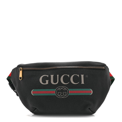 Gucci Grained Calfskin Logo Belt Bag Black 1 of 11