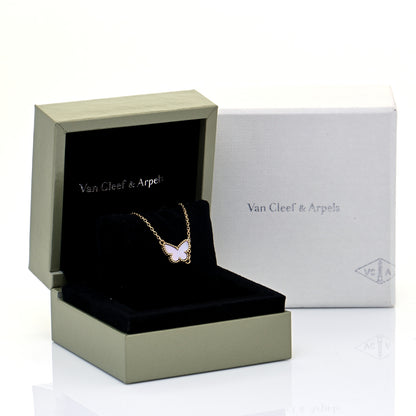 Van Cleef & Arpels 18K Yellow Gold Mother of Pearl Sweet Alhambra Butterfly Bracelet 9 of 9