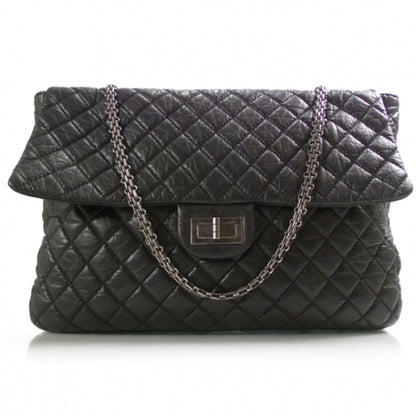 Chanel Distressed Leather Reissue XL Maxi Flap Black 1 of 10