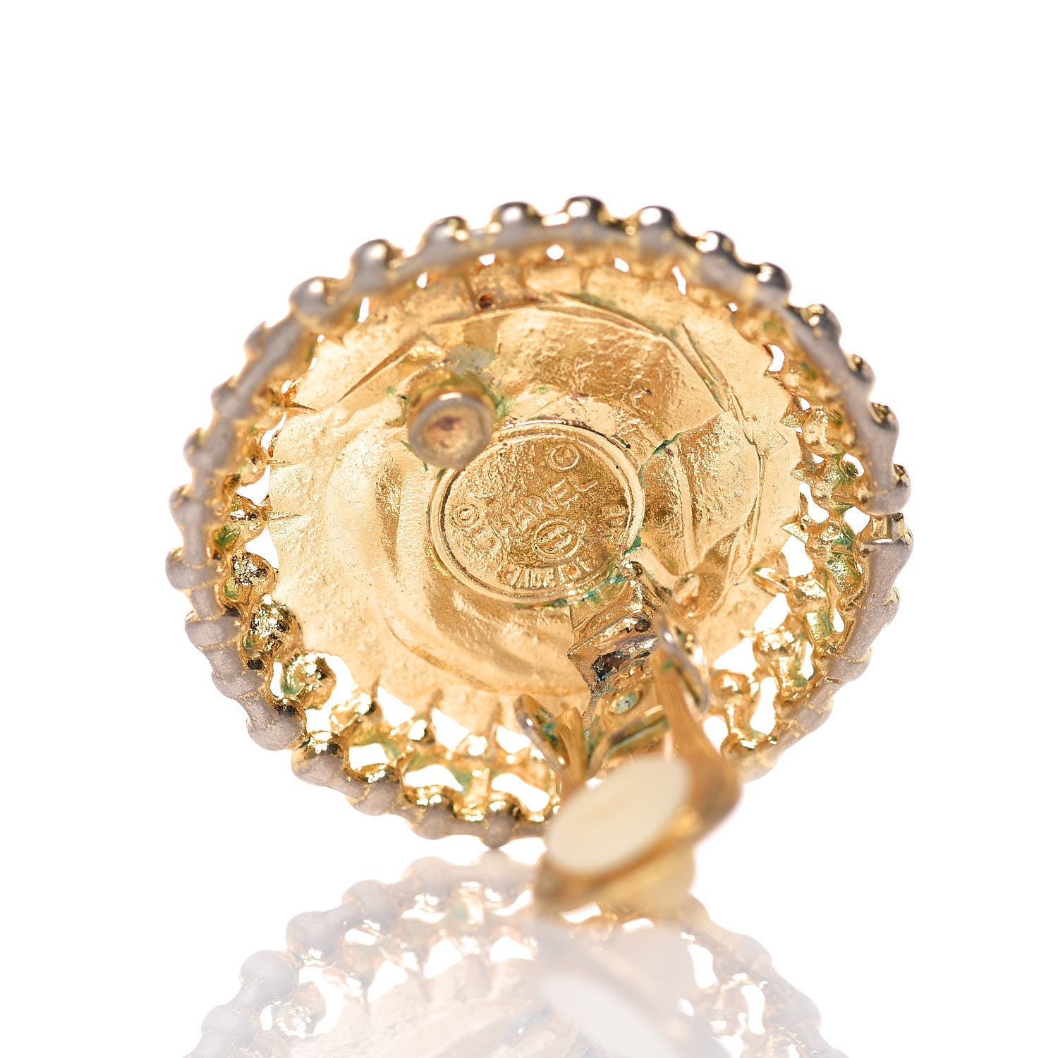 Chanel CC Clip On Earrings Gold 4 of 4