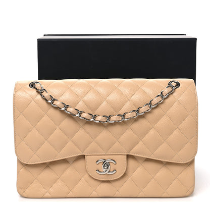 Chanel Caviar Quilted Jumbo Double Flap Beige 10 of 10