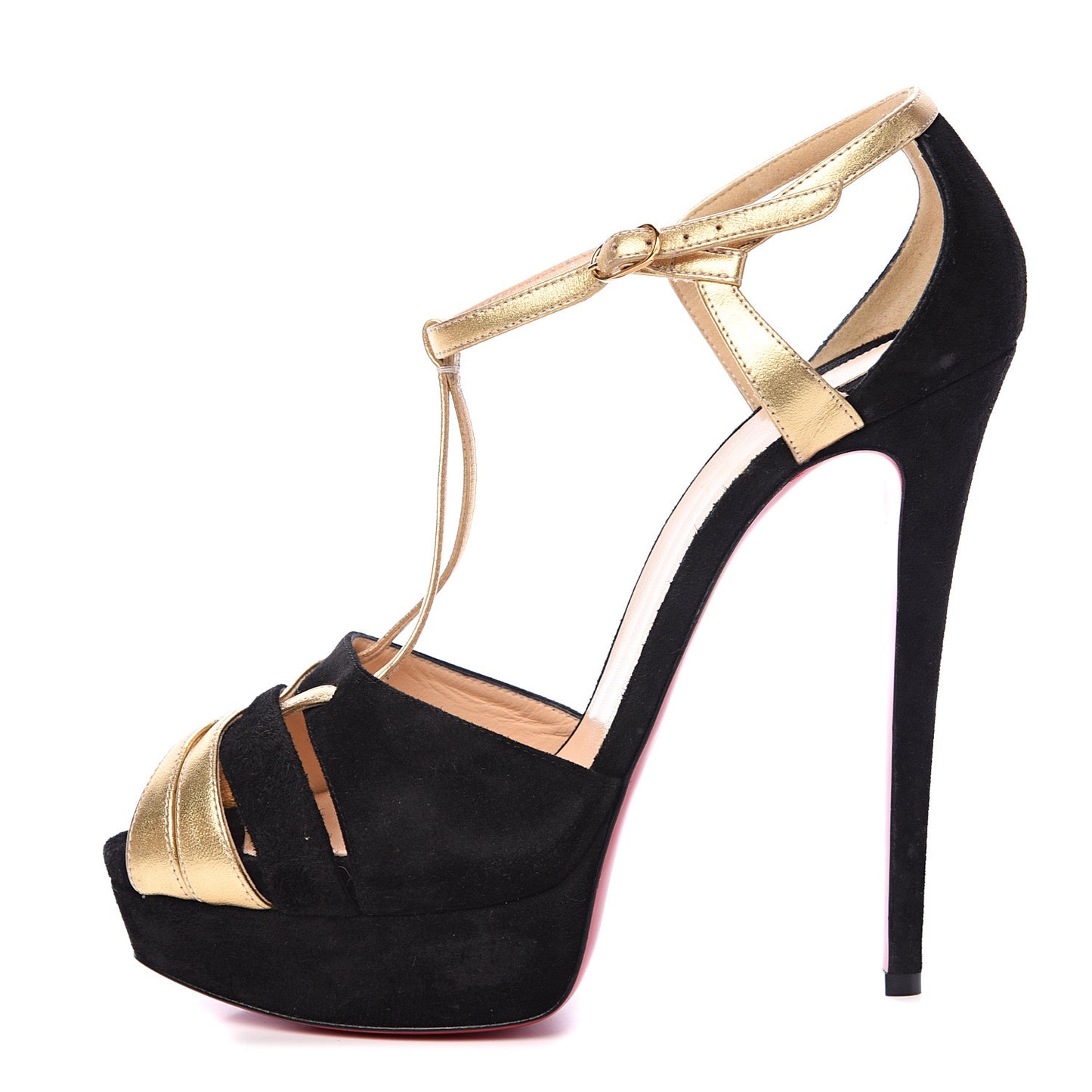 Suede Nappa Laminato Glennalta 150 Pumps 41 Black Gold