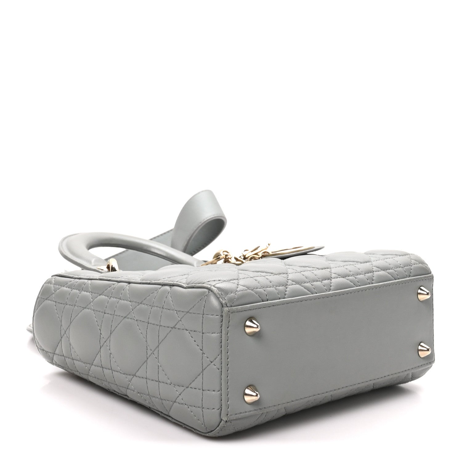 Christian Dior Lambskin Cannage Small My ABCDior Lady Dior Grey 4 of 10
