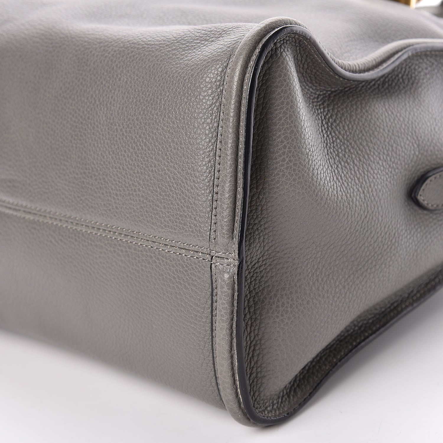 Alexander McQueen Pebbled Calfskin Small Skull Padlock Zip Around Tote Grey 11 of 12