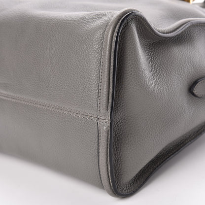 Alexander McQueen Pebbled Calfskin Small Skull Padlock Zip Around Tote Grey 11 of 12