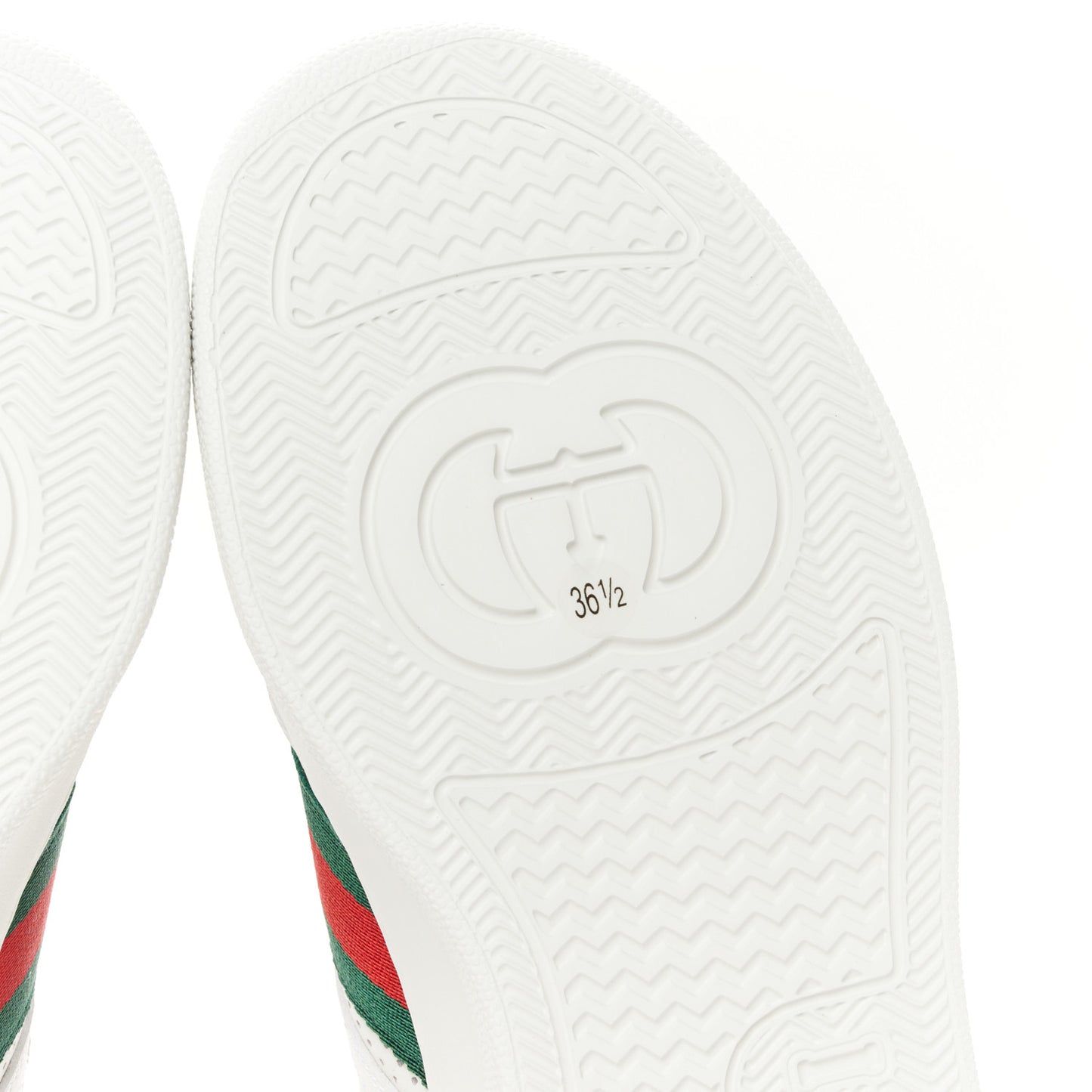 Calfskin Web Perforated Womens Platform 55mm Sneakers 36.5 White Bright Splash