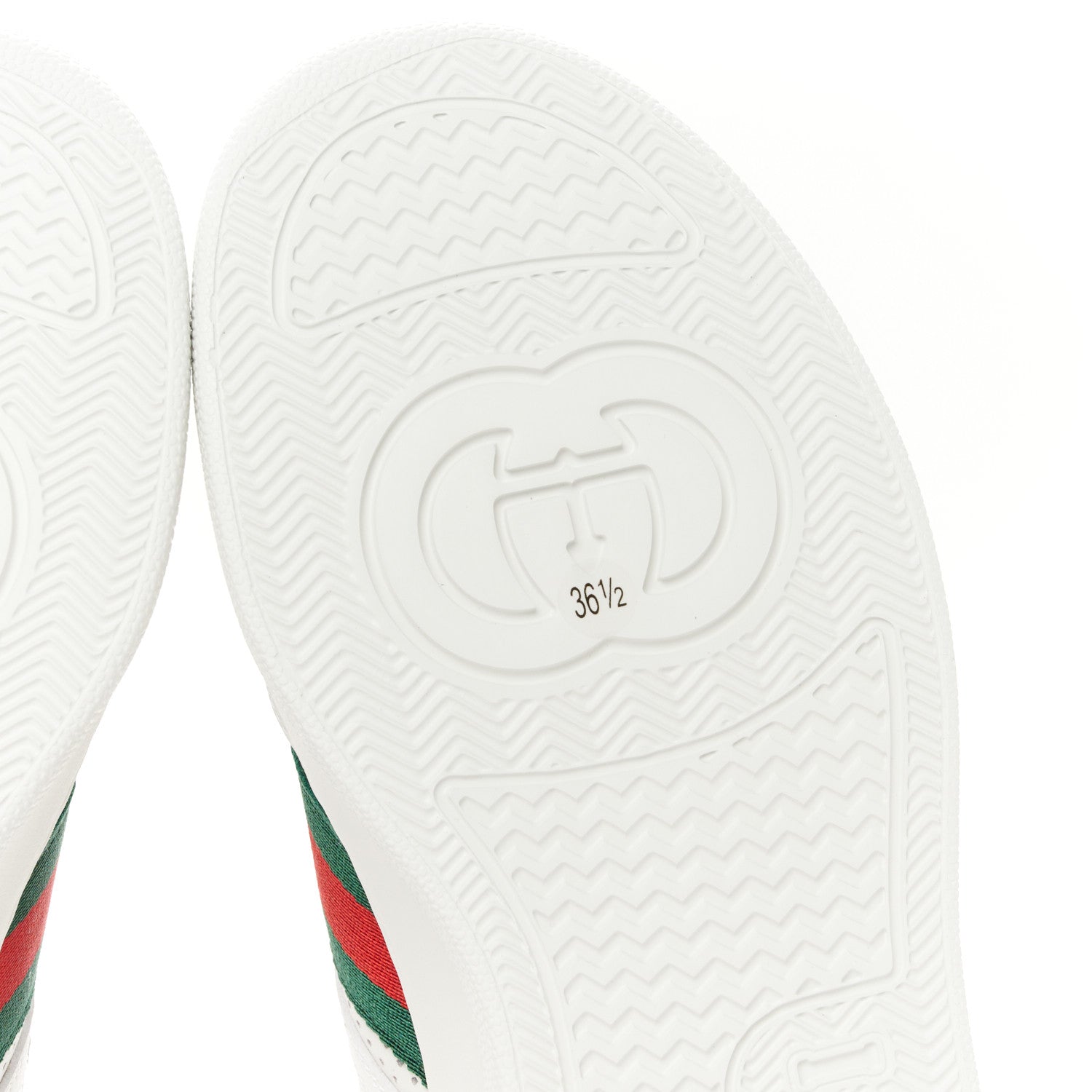 Gucci Calfskin Web Perforated Womens Platform 55mm Sneakers 36.5 White Bright Splash 7 of 11