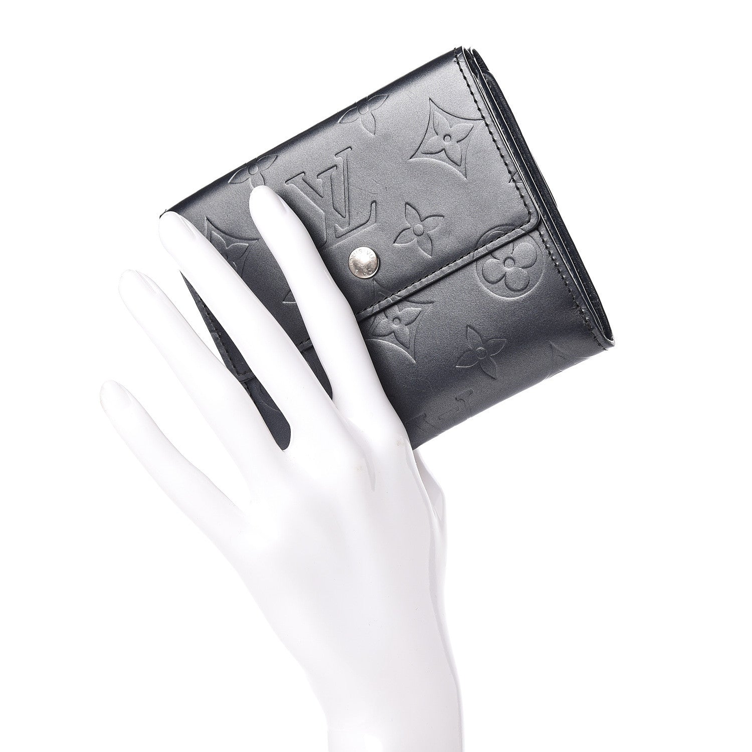 Louis Vuitton Mat Monogram Elise Wallet Blue 2 of 10