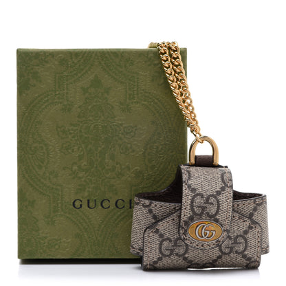 Gucci GG Supreme Monogram AirPods Case Necklace Beige Ebony 6 of 6