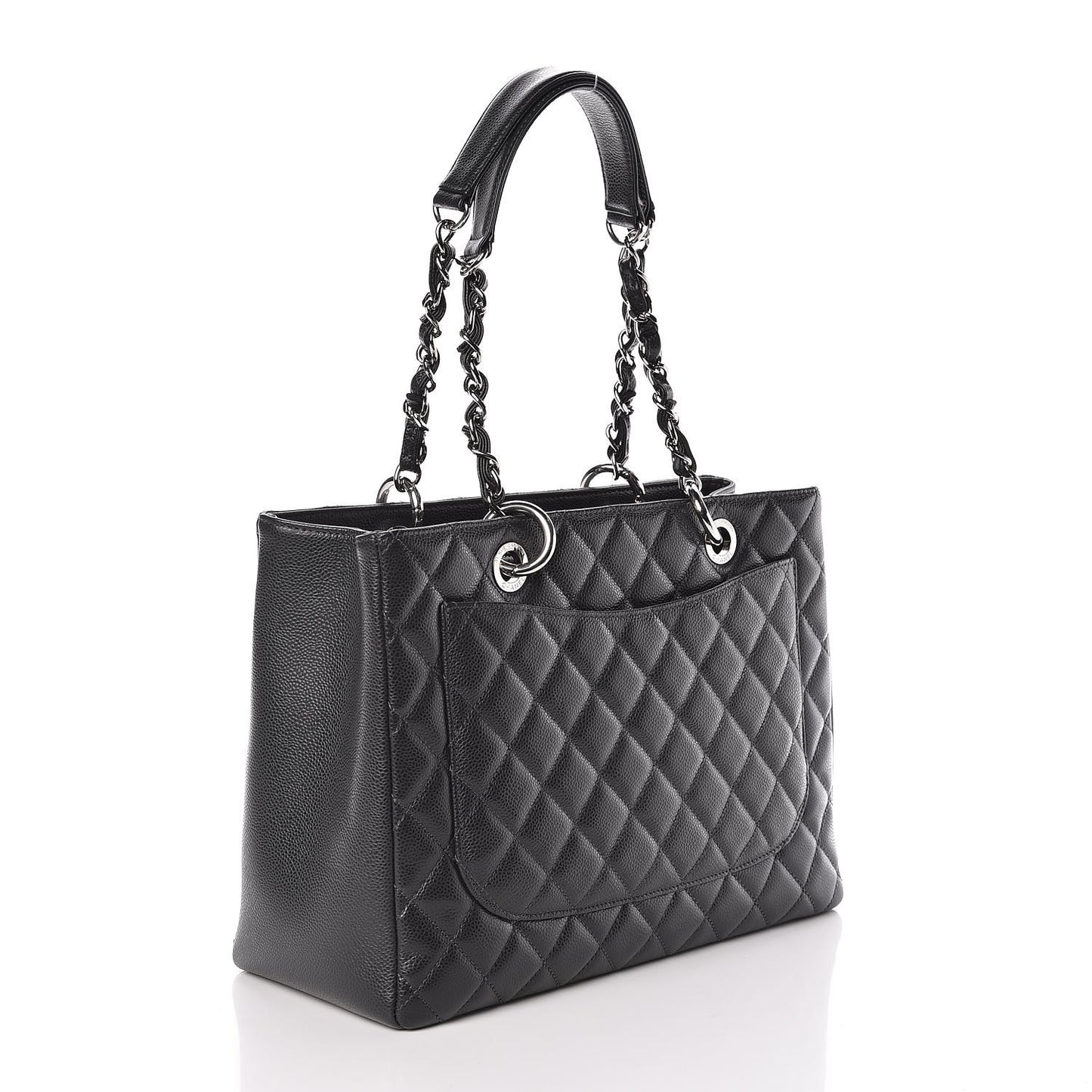 Caviar Quilted Grand Shopping Tote GST Dark Grey