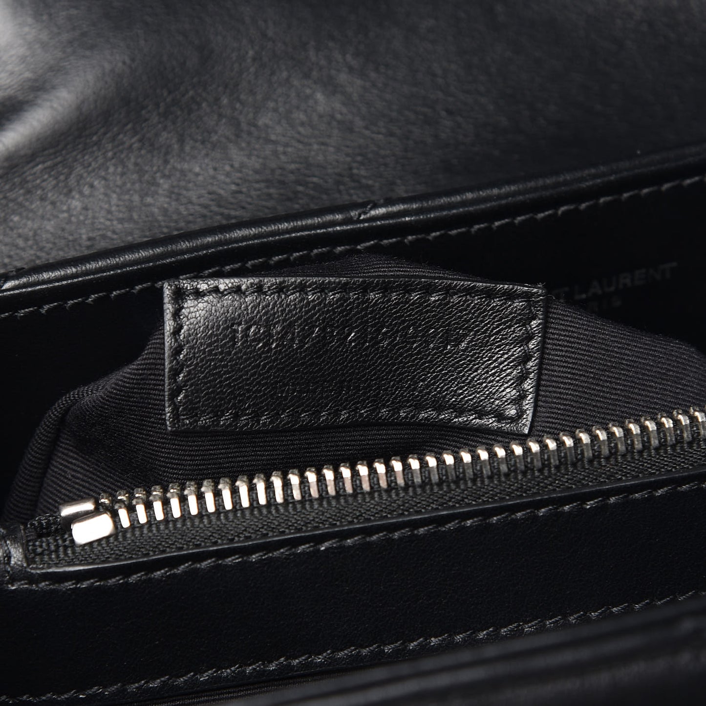 Calfskin Y Quilted Monogram Medium Loulou Chain Satchel Black