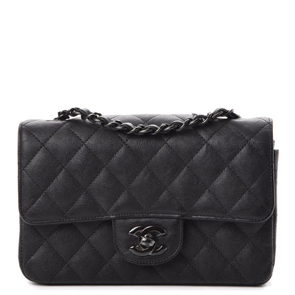 Chanel Crumpled Calfskin Quilted Mini Rectangular Flap So Black 1 of 8