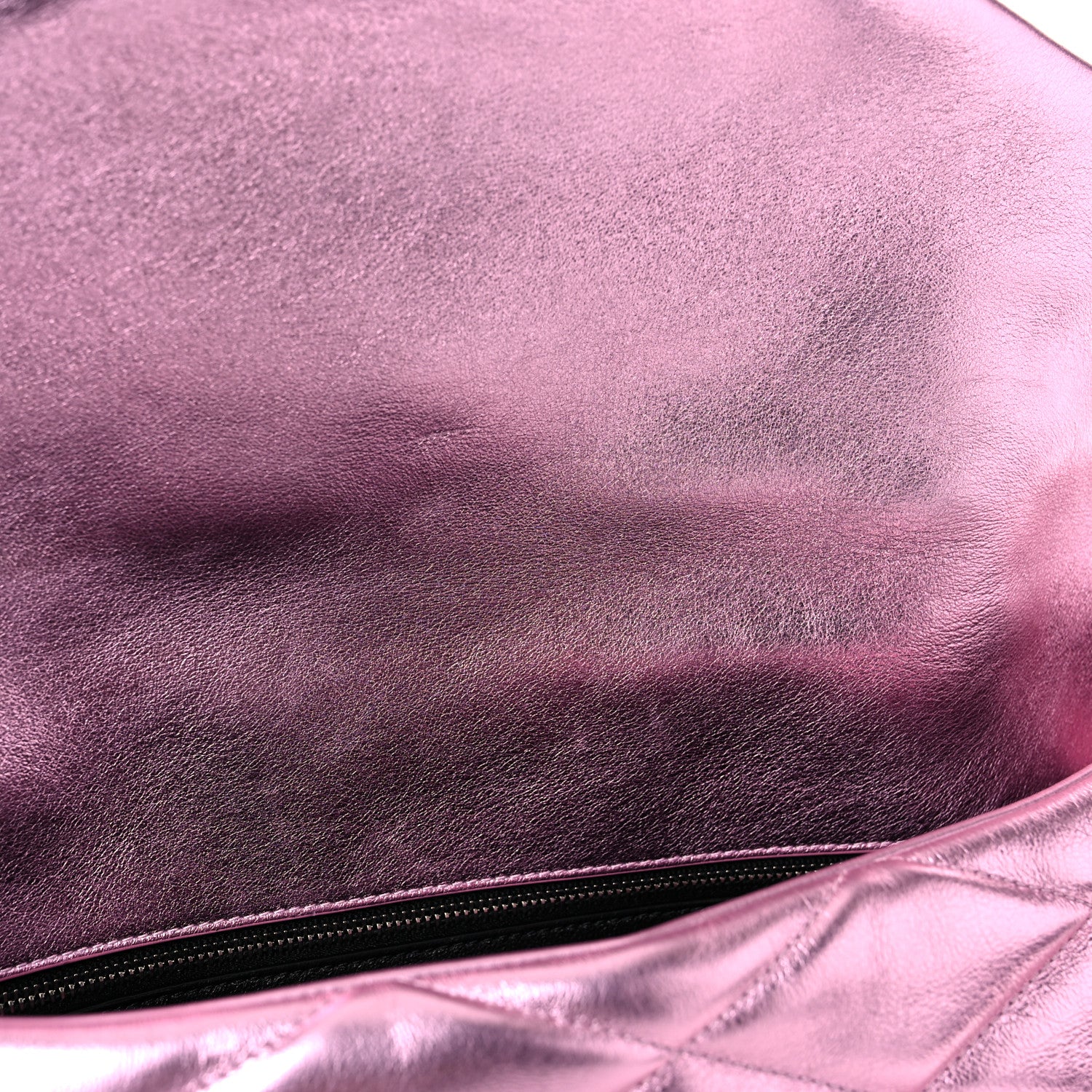 Saint Laurent Metallic Lambskin Quilted Sade Puffer Envelope Clutch Pink 10 of 11