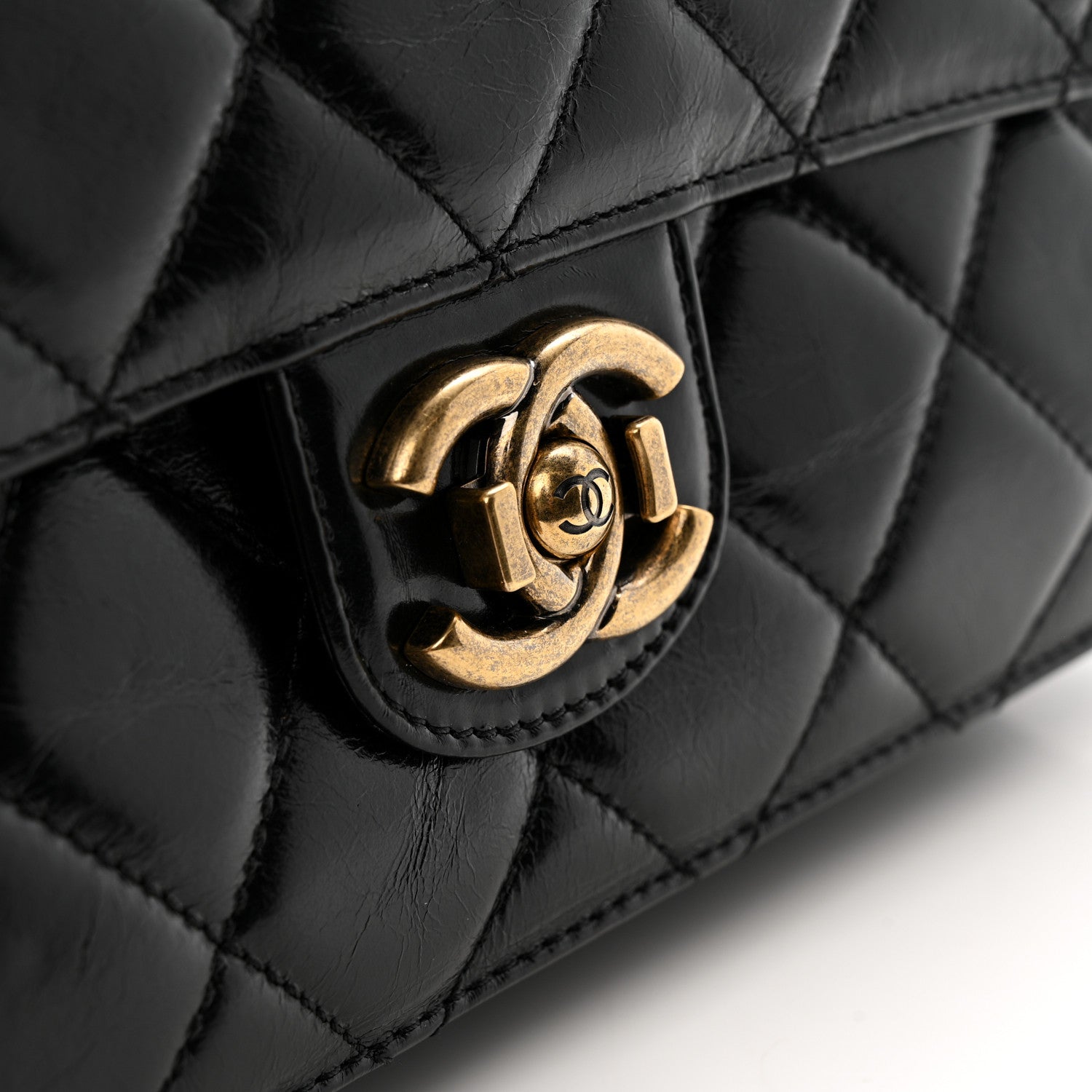 Chanel Glazed Calfskin Quilted Medium Perfect Edge Flap Black 12 of 13