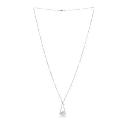 Tiffany Platinum Diamond Swing Flower Drop Pendant Necklace 3 of 5
