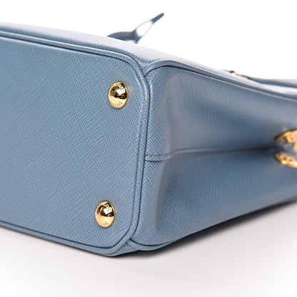 Prada Saffiano Galleria Mini Double Zip Tote Aviazione 9 of 10