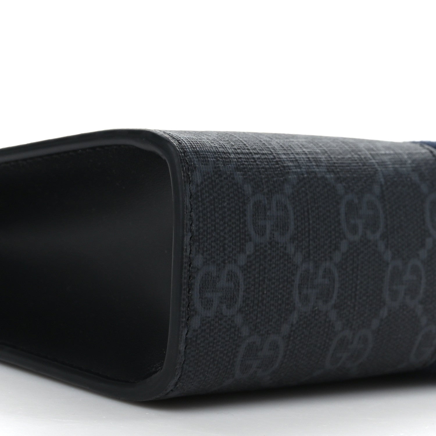 Gucci GG Supreme Monogram Selleria Calfskin Web New Web Cosmetic Case Black 8 of 9