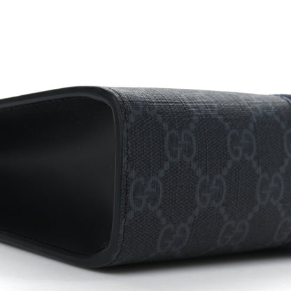 Gucci GG Supreme Monogram Selleria Calfskin Web New Web Cosmetic Case Black 8 of 9