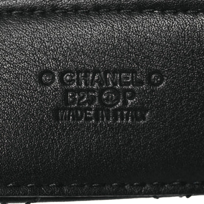 Chanel Lambskin Quilted CC Belt 90 36 Black Silvery 5 of 10