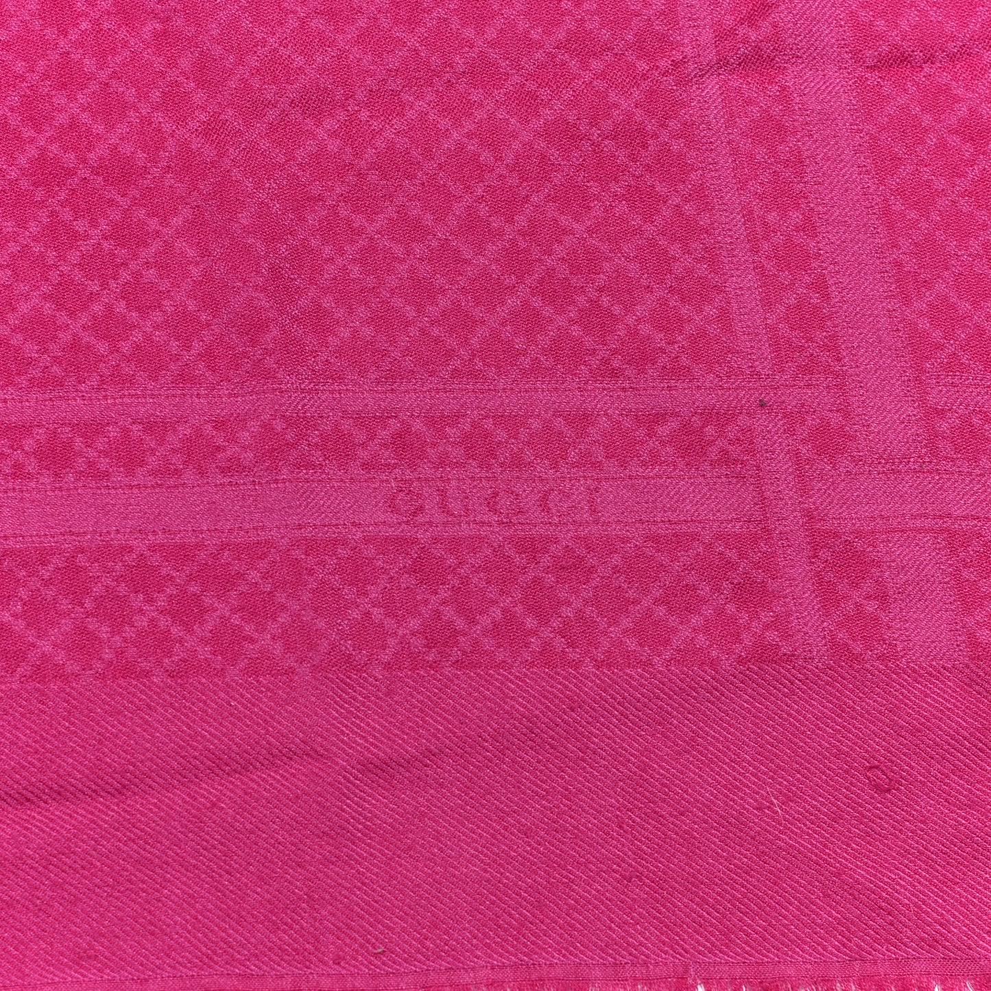Wool Silk Diamante Fringe Shawl Fuchsia