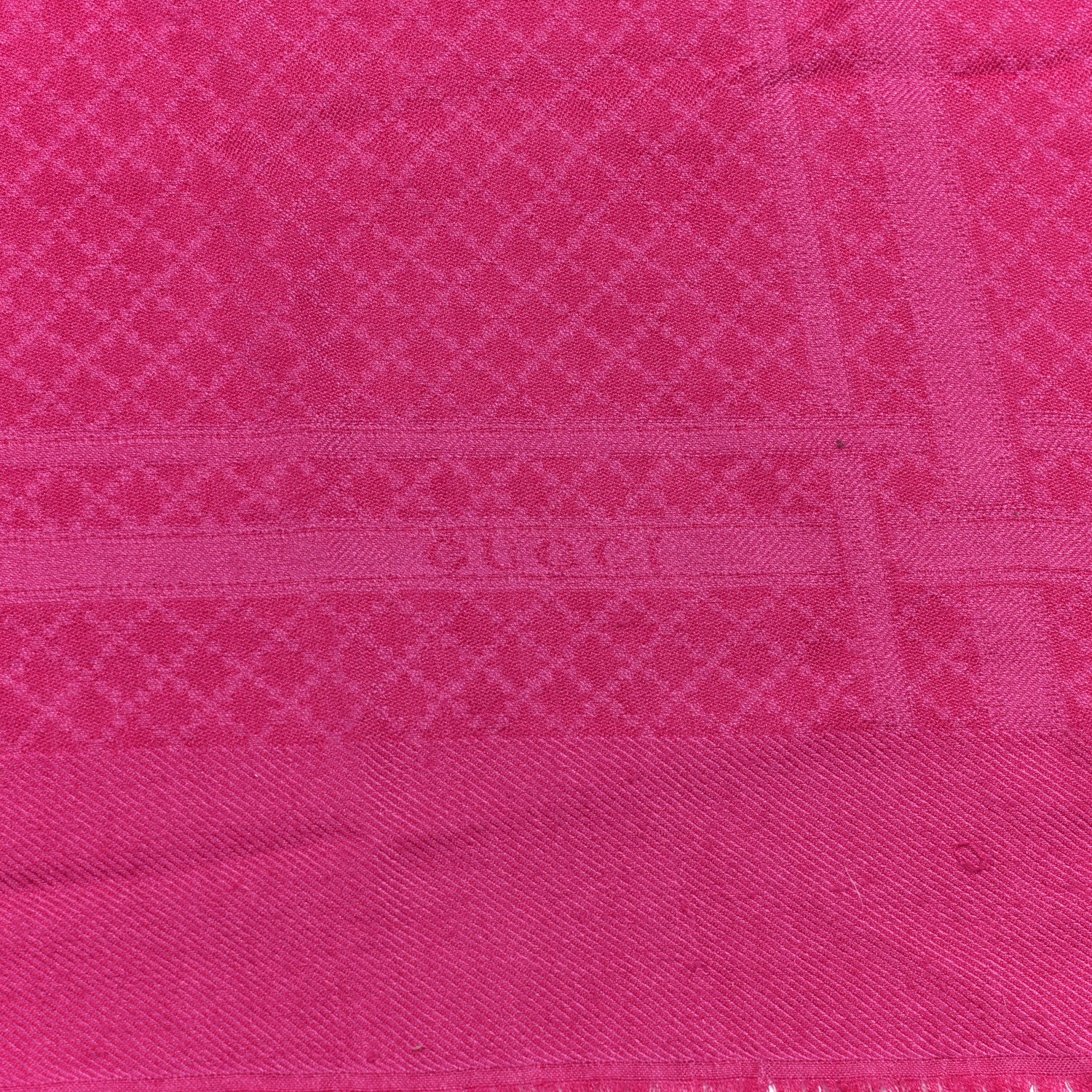 Gucci Wool Silk Diamante Fringe Shawl Fuchsia 2 of 6
