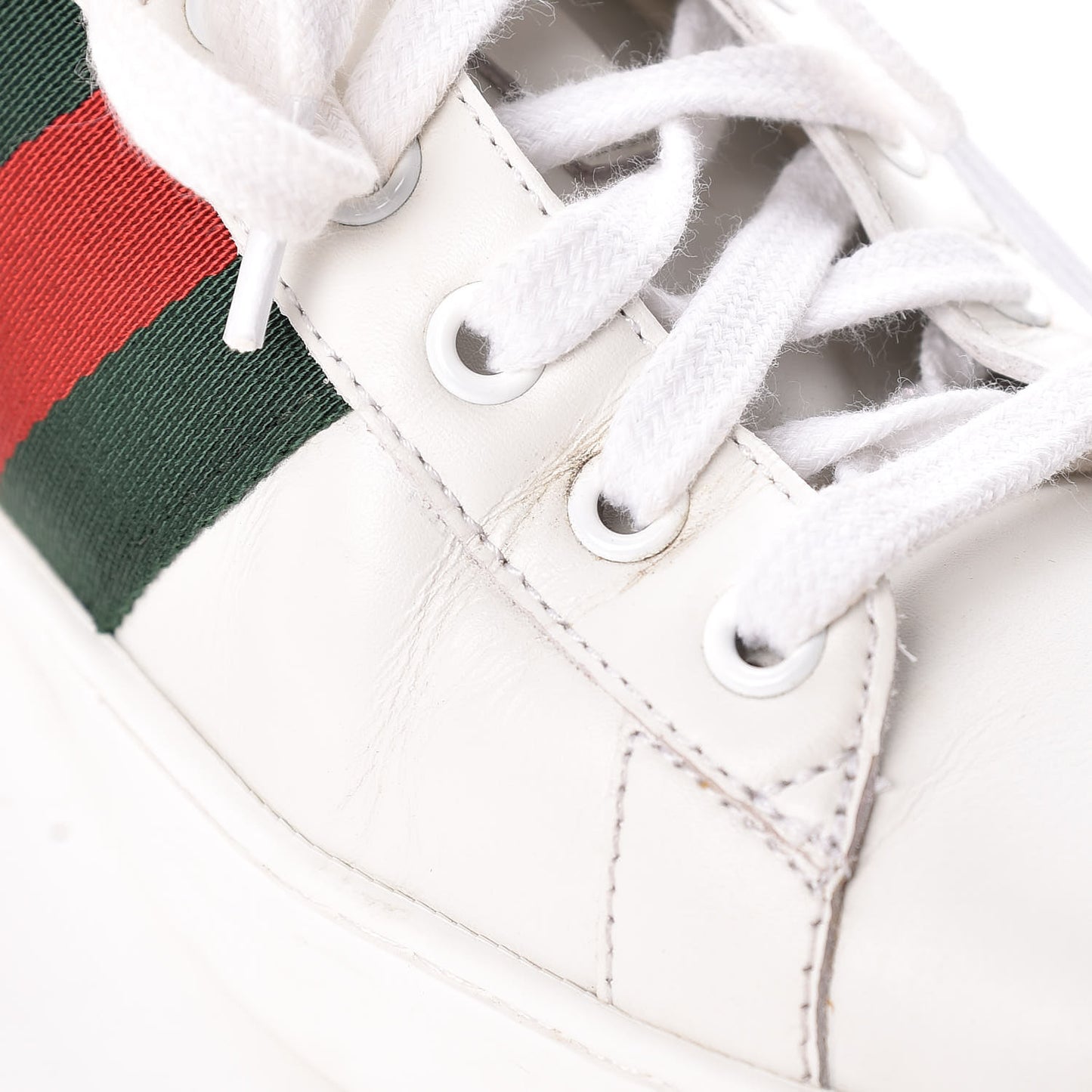 Calfskin Crocodile Web Mens Ace Sneakers 9 White Green