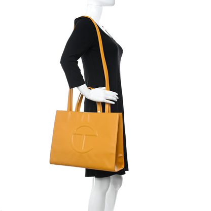 Telfar Vegan Leather Medium Shopping Bag Mustard 2 of 11