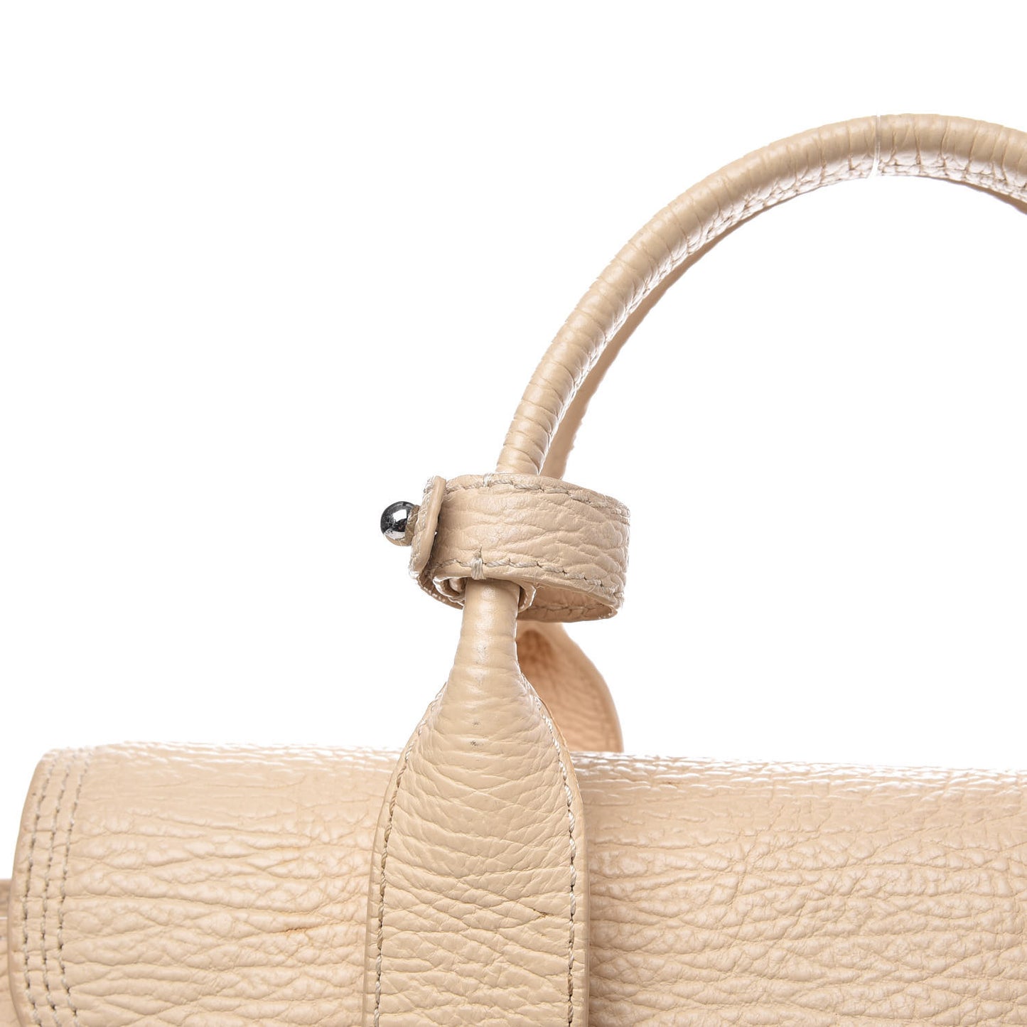3.1 Textured Calfskin Medium Pashli Satchel White Peach