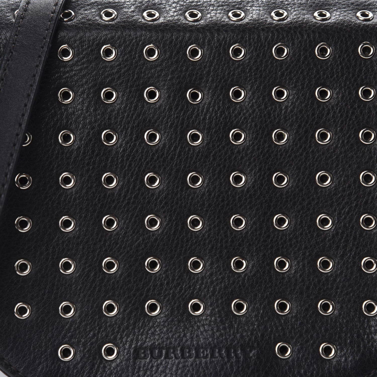 Burberry Grained Calfskin Eyelet Small Zip Crossbody Bag Black 11 of 11