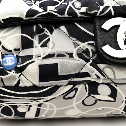 Chanel Satin Quilted Medium Kaleidoscope Flap Black White 12 of 14