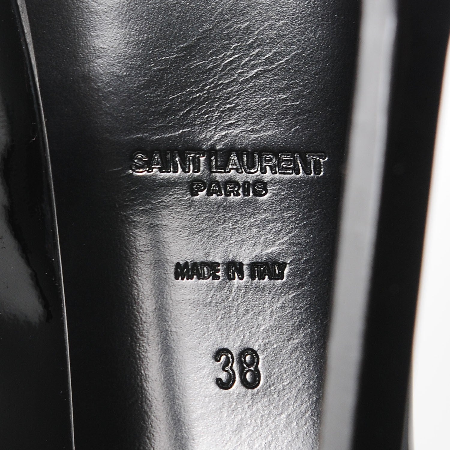 Saint Laurent Vitello Vernice Tribtoo Two 105 Platform Pumps 38 Nero Black 6 of 8