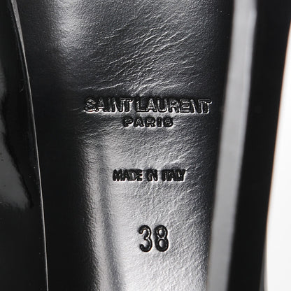 Saint Laurent Vitello Vernice Tribtoo Two 105 Platform Pumps 38 Nero Black 6 of 8