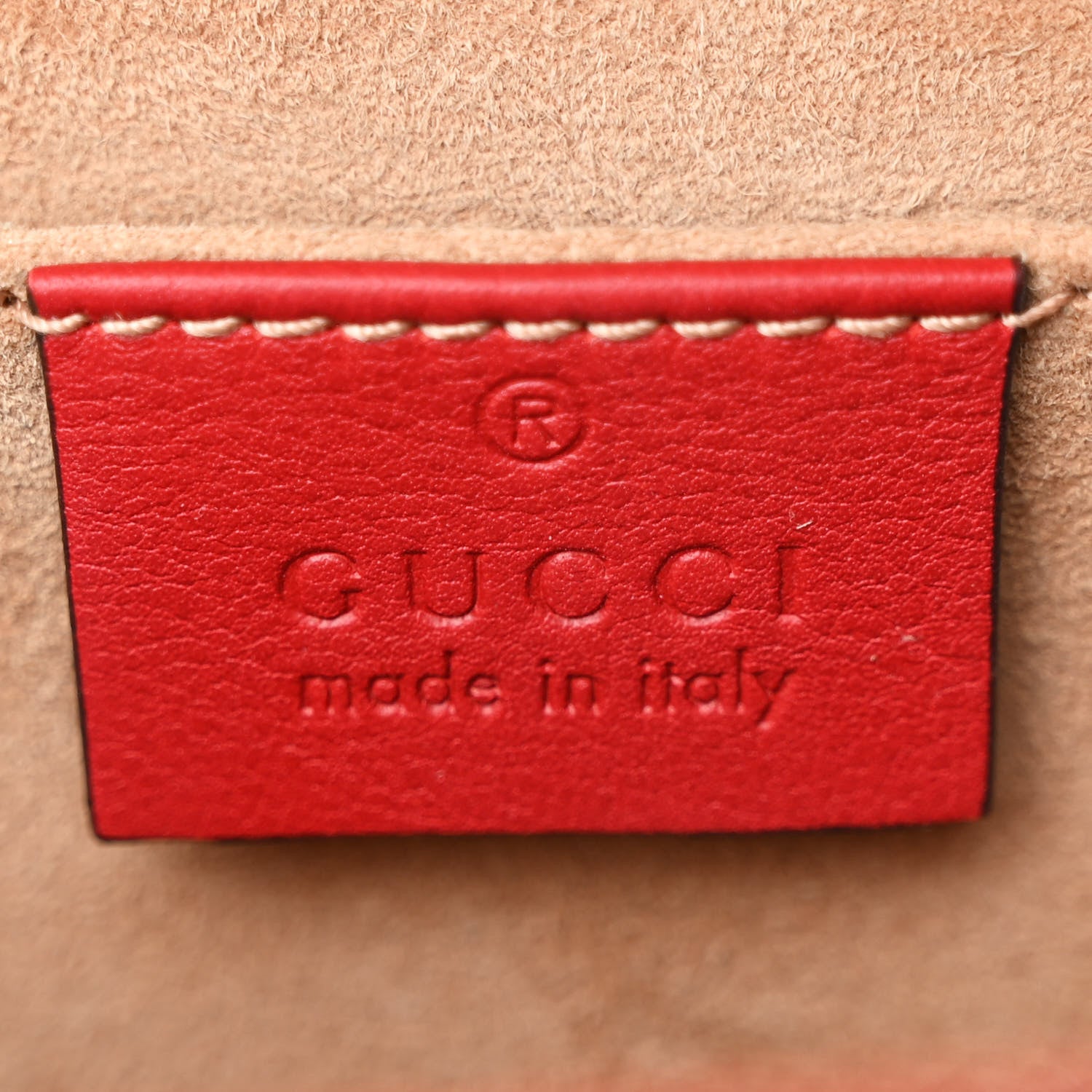 Gucci Calfskin Studded Small Padlock Shoulder Bag Hibiscus Red 6 of 11