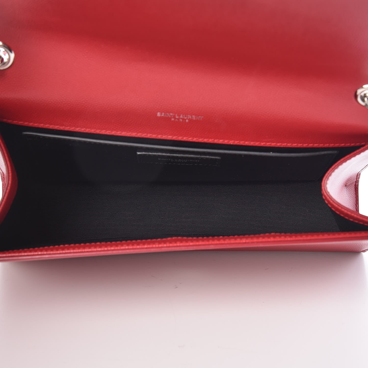 Saint Laurent Grain De Poudre Medium Monogram Kate Satchel Red 7 of 10