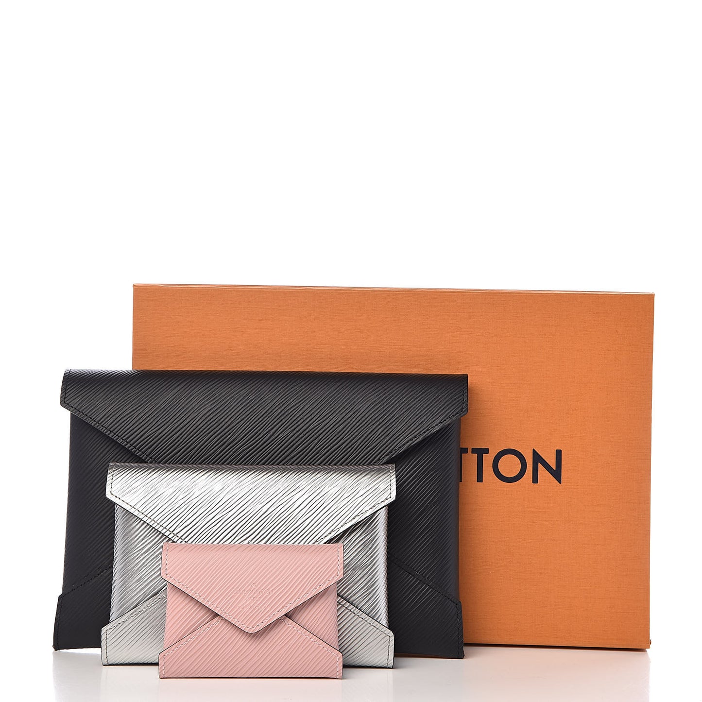 Epi Kirigami Pochette Set Black Silver Rose Ballerine